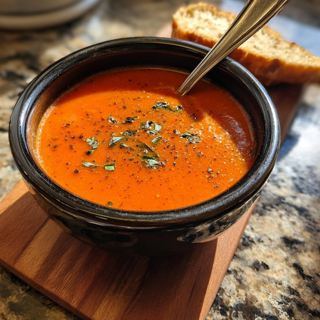 Healthy Crockpot Tomato Basil Soup