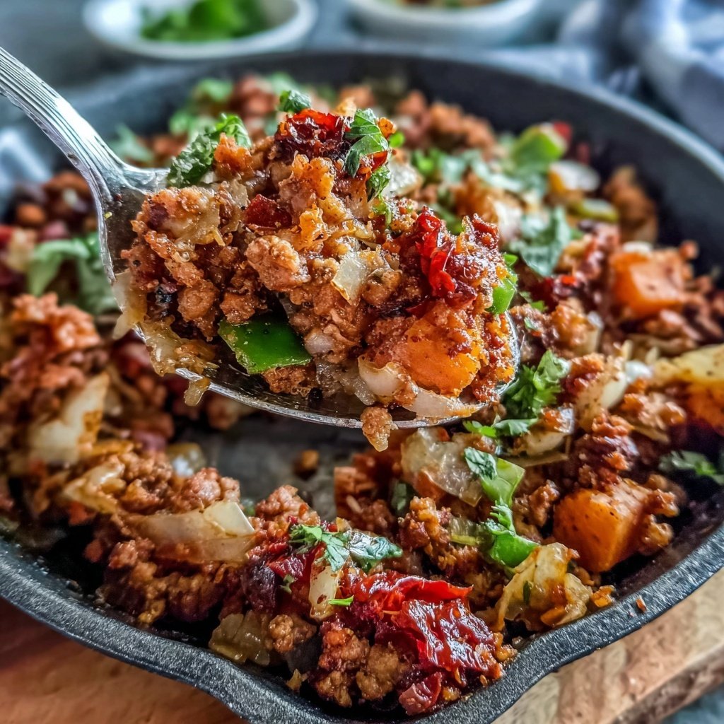 Ground Turkey And Sweet Potato Skillet