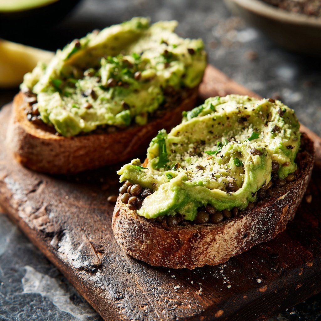 Healthy Lunch Avocado Lentil Toast Cups