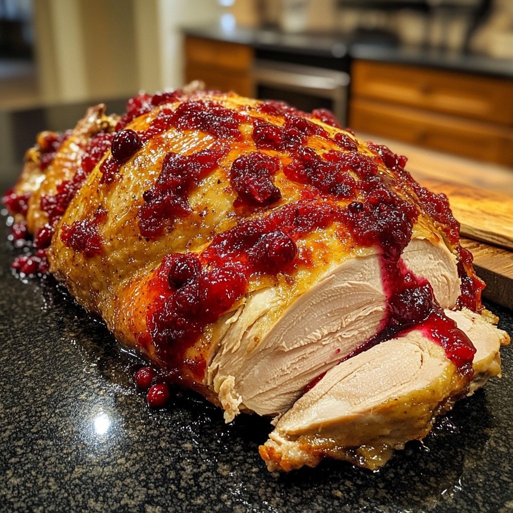 Roasted Turkey with Cranberry Glaze