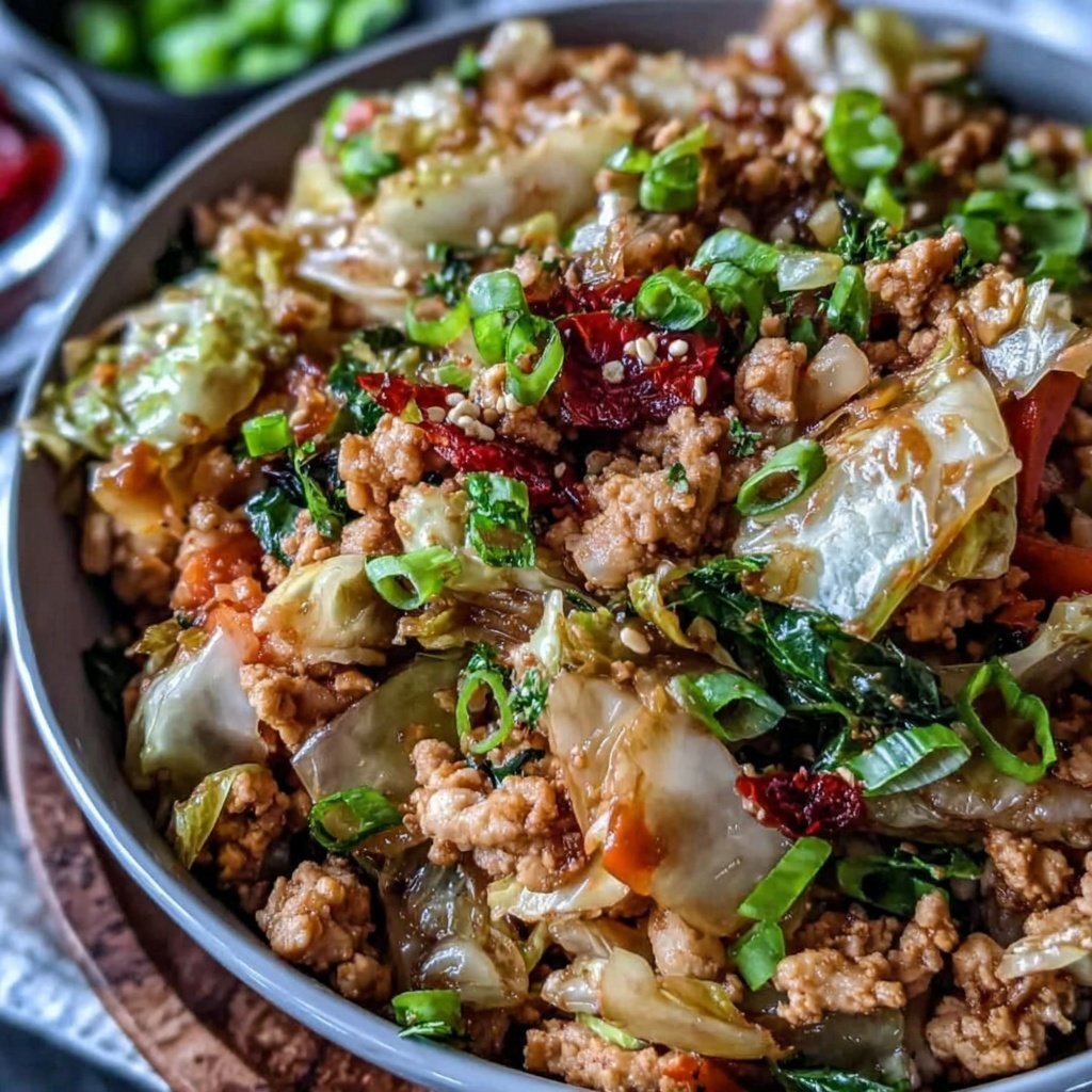 Ground Chicken And Cabbage Stir Fry