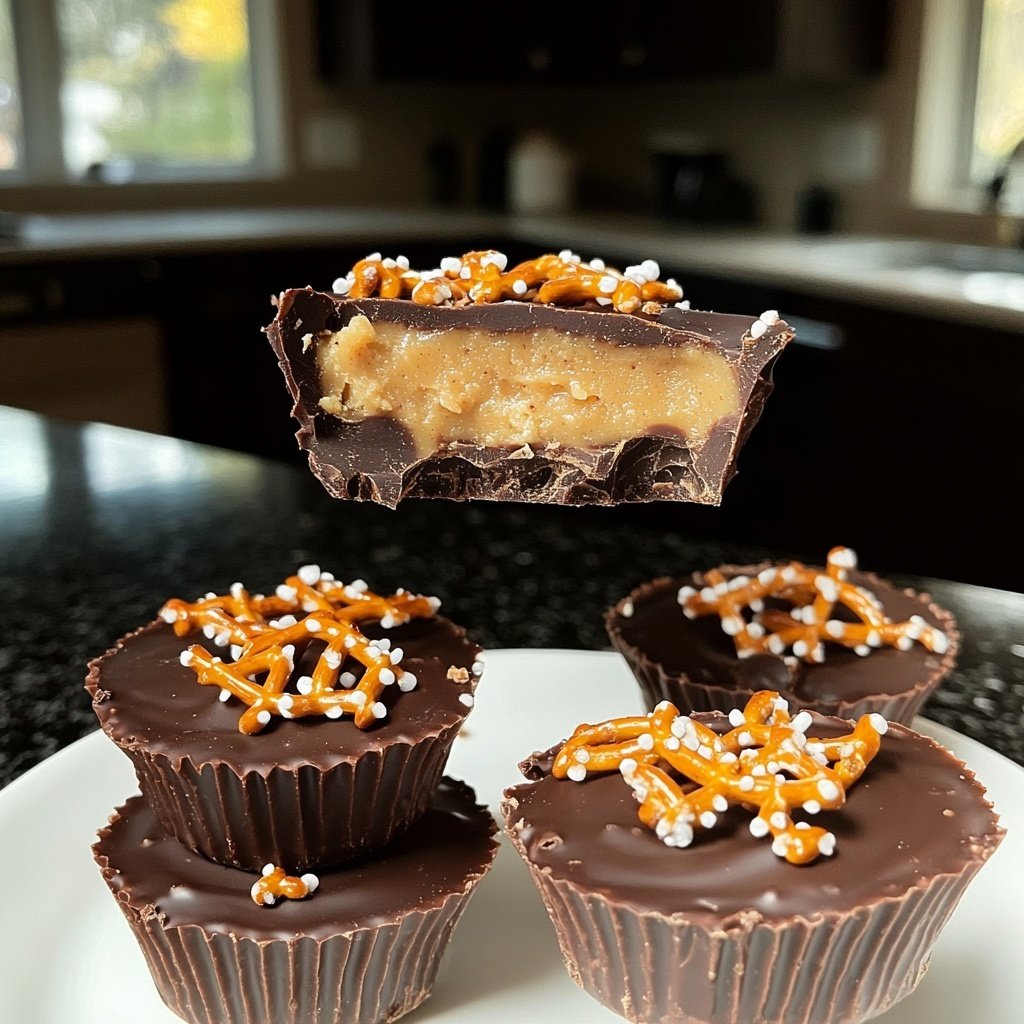 Homemade Peanut Butter Cups with Pretzels