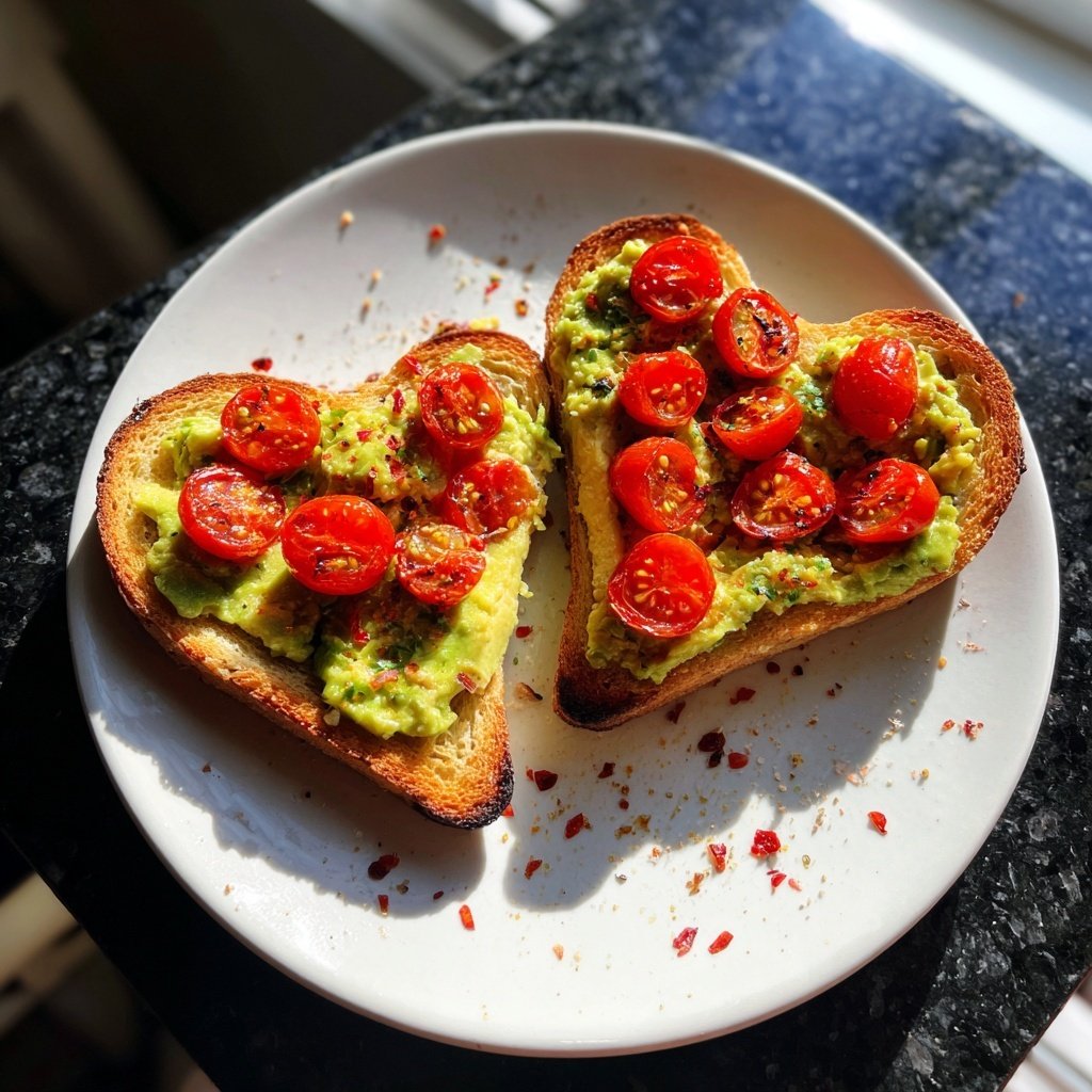 Valentine Breakfast Heart Shaped Toasts