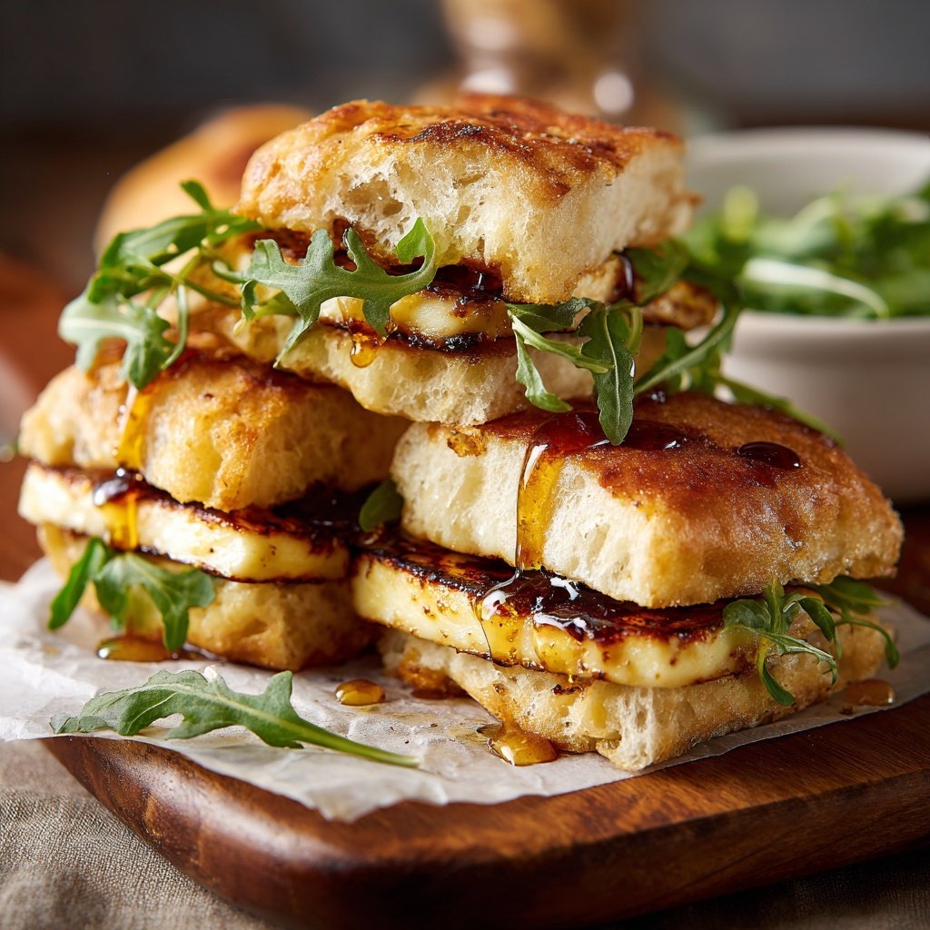 Halloumi Sliders with Honey Drizzle