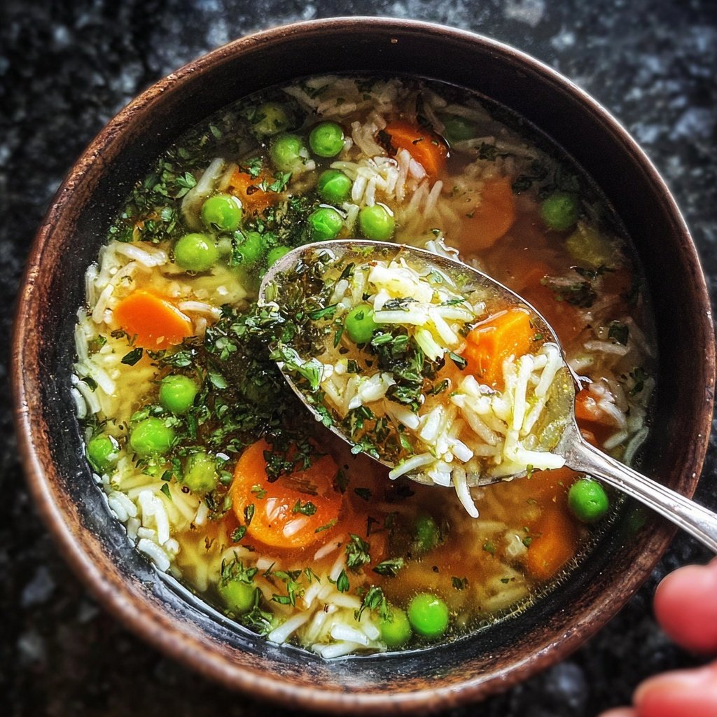 Light Spring Vegetable Rice Soup