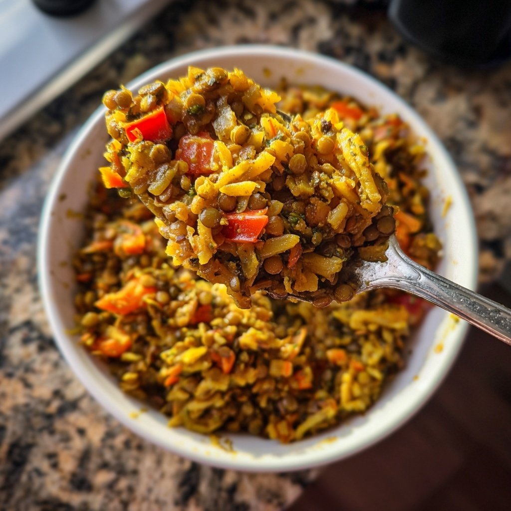 Jamaican Spiced Lentil Rice Bowl